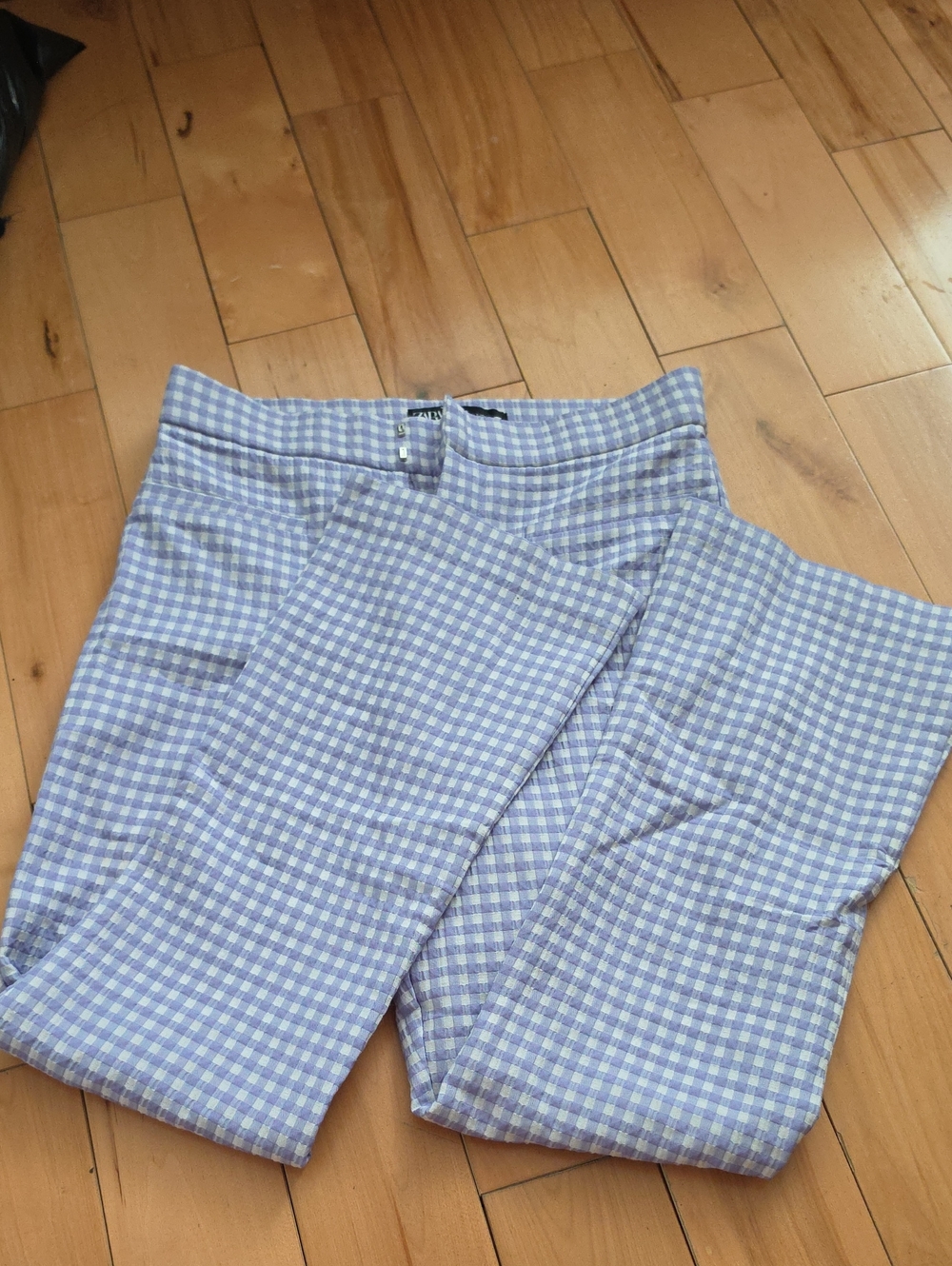 Zara Gingham Flare Pants